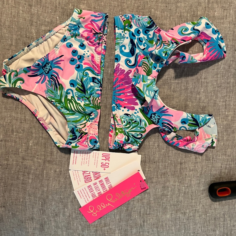 Lilly Pulitzer Pink and Blue Bikini Swimwear